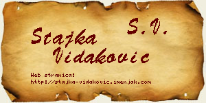 Stajka Vidaković vizit kartica
